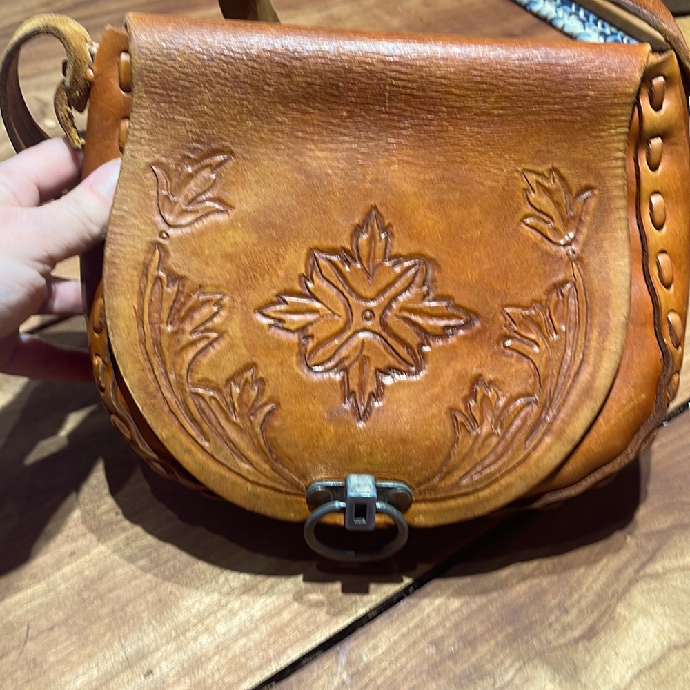 Leather hand bag